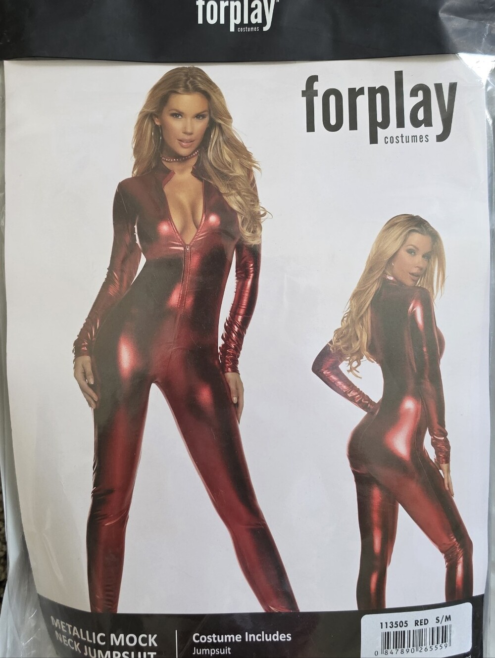 Forplay Britney Spears Oops I Did It Again Halloween Red Metallic Jumpsuit